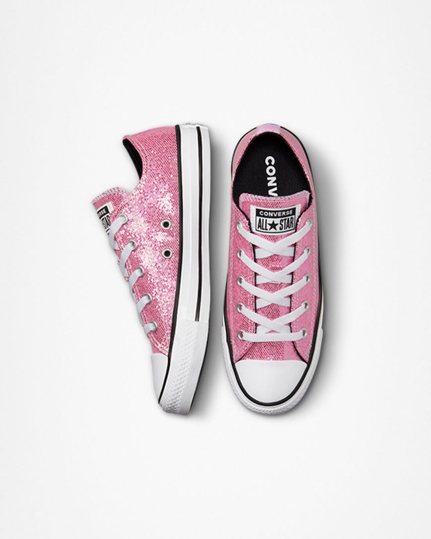 Tenisky Nizke Converse Chuck Taylor All Star Glitter Dievcenske Ruzove Čierne | SK H5RQY5